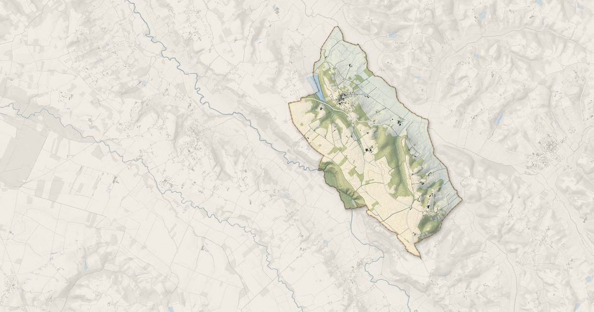 Portrait cartographique de Urgons : relief, eau, forêts, bâti et voies, calculés à partir des données de l'IGN