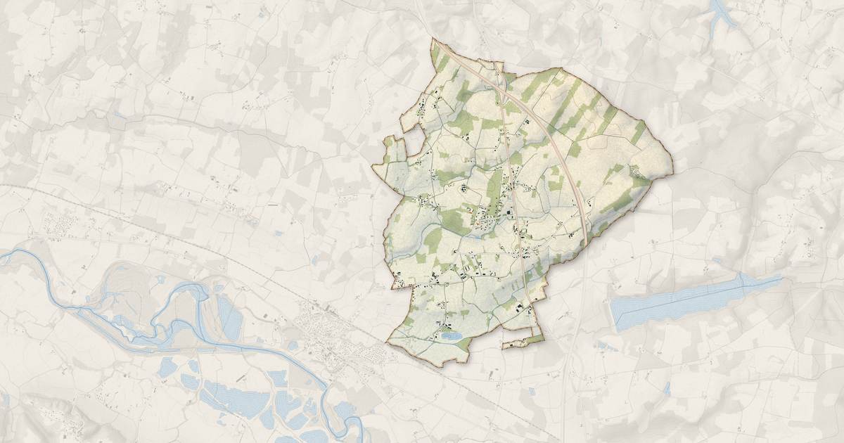 Portrait cartographique de Le Vignau : relief, eau, forêts, bâti et voies, calculés à partir des données de l'IGN
