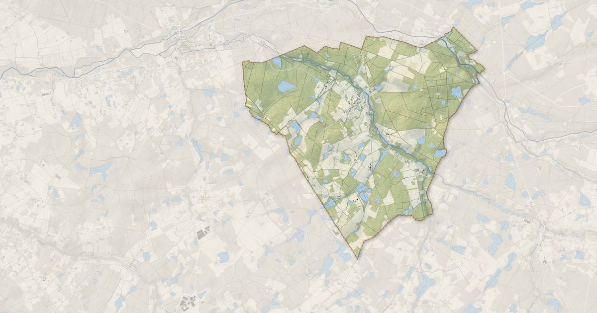 Portrait cartographique de Bauzy : relief, eau, forêts, bâti et voies, calculés à partir des données de l'IGN