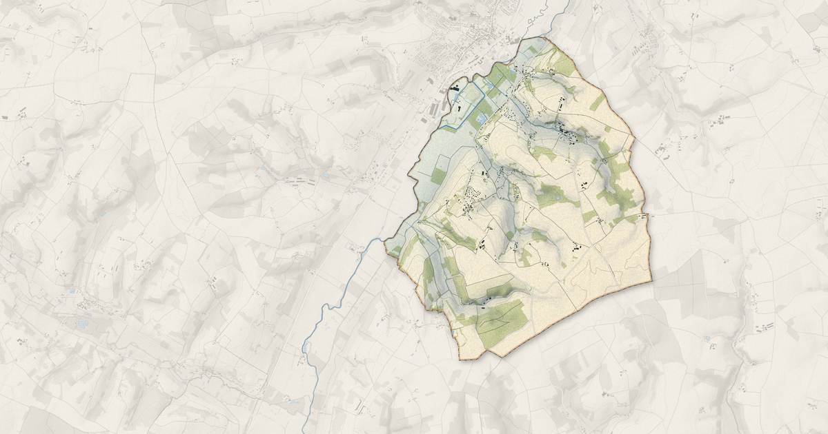 Portrait cartographique de Bonneveau : relief, eau, forêts, bâti et voies, calculés à partir des données de l'IGN