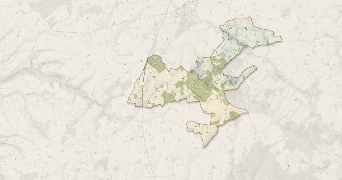 Portrait cartographique de Bouffry : relief, eau, forêts, bâti et voies, calculés à partir des données de l'IGN