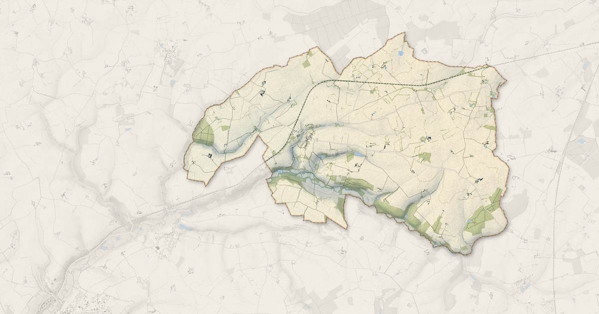 Portrait cartographique de Boursay : relief, eau, forêts, bâti et voies, calculés à partir des données de l'IGN