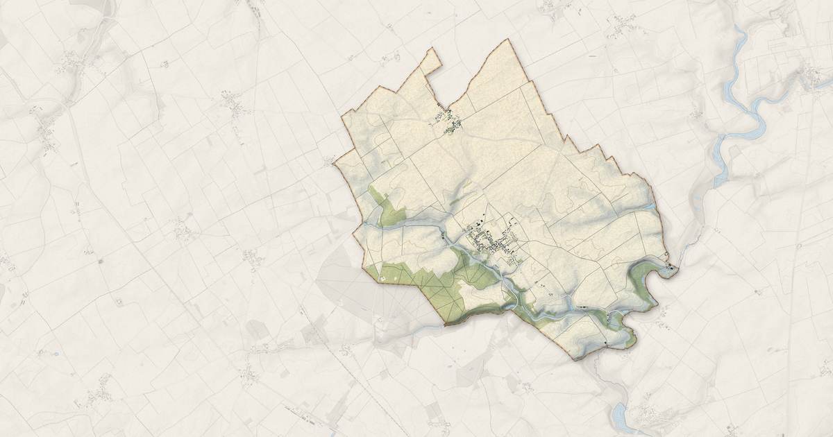 Portrait cartographique de Champigny-en-Beauce : relief, eau, forêts, bâti et voies, calculés à partir des données de l'IGN