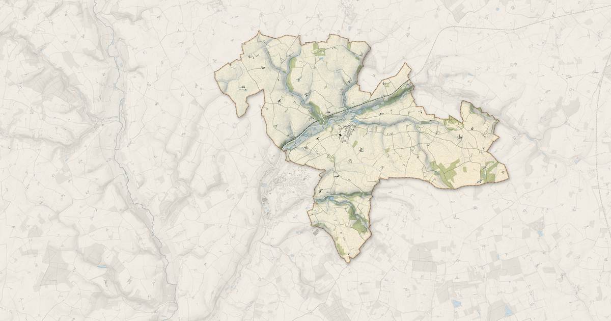 Portrait cartographique de Choue : relief, eau, forêts, bâti et voies, calculés à partir des données de l'IGN