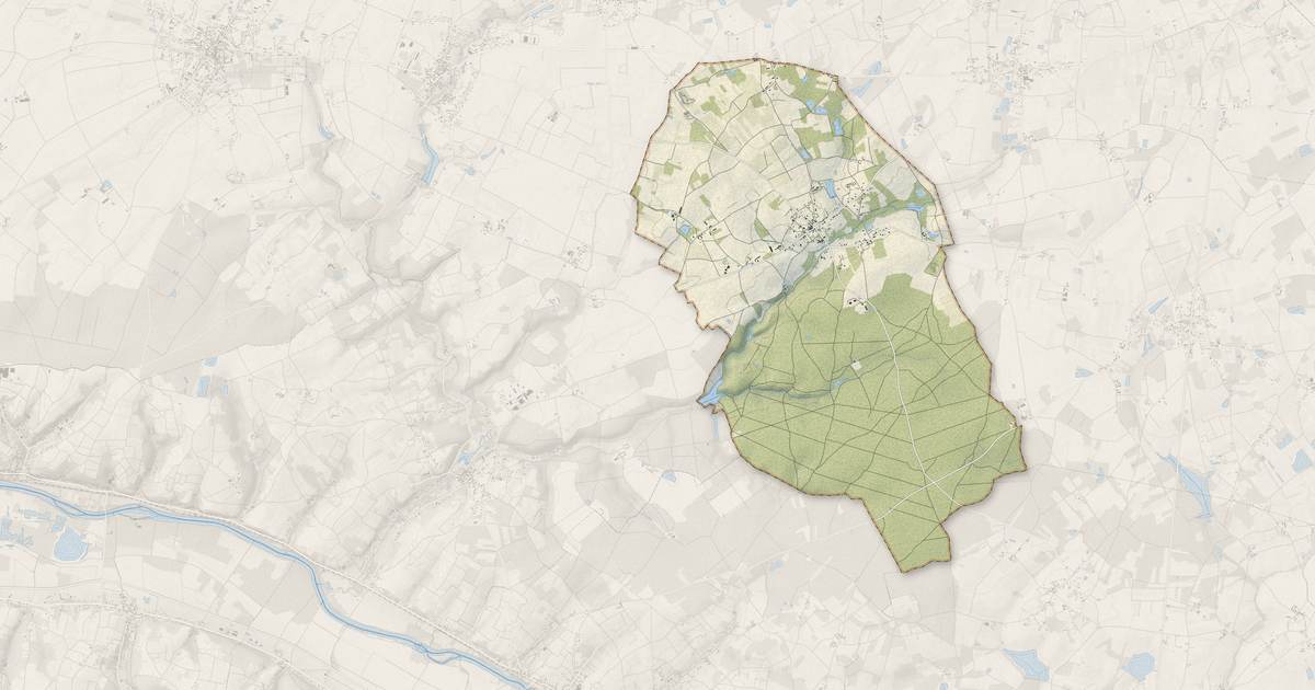 Portrait cartographique de Choussy : relief, eau, forêts, bâti et voies, calculés à partir des données de l'IGN