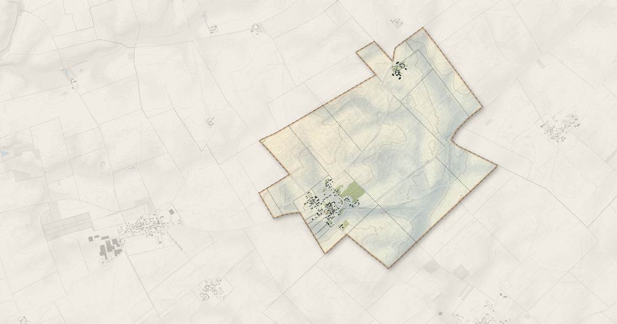 Portrait cartographique de Concriers : relief, eau, forêts, bâti et voies, calculés à partir des données de l'IGN