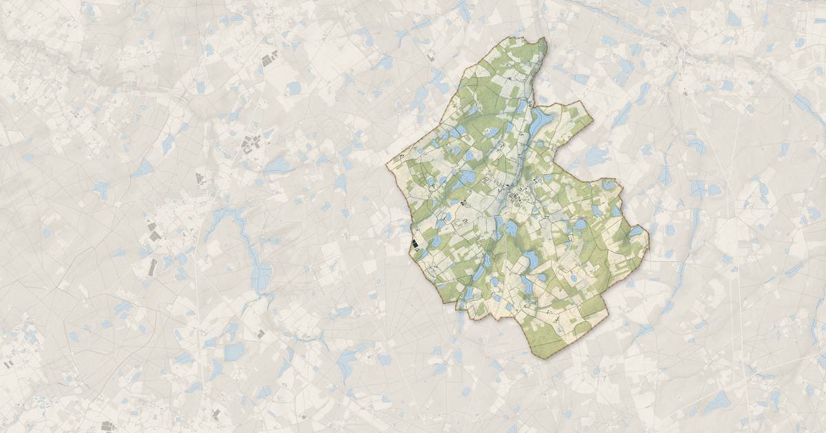 Portrait cartographique de Courmemin : relief, eau, forêts, bâti et voies, calculés à partir des données de l'IGN