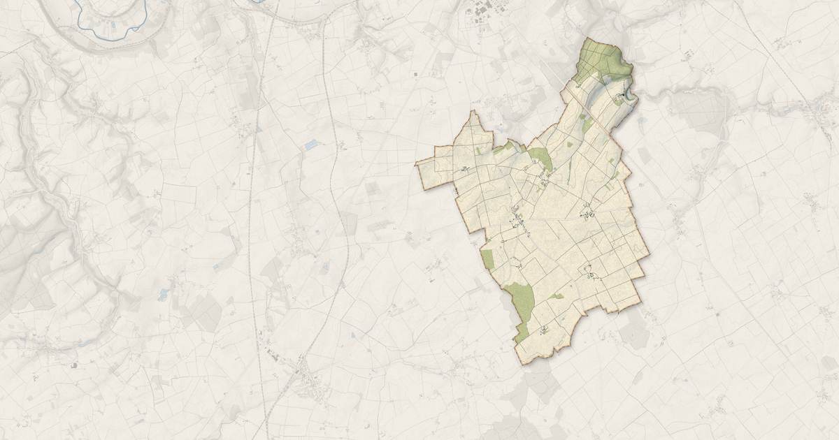 Portrait cartographique de Crucheray : relief, eau, forêts, bâti et voies, calculés à partir des données de l'IGN
