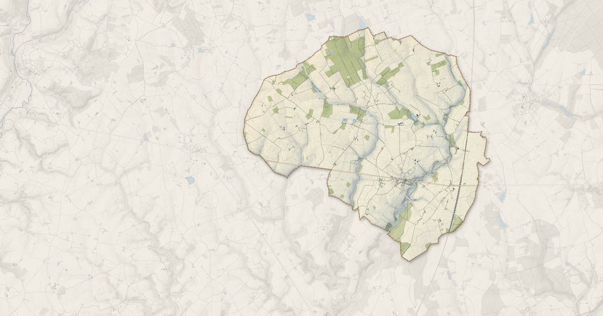 Portrait cartographique de Danzé : relief, eau, forêts, bâti et voies, calculés à partir des données de l'IGN