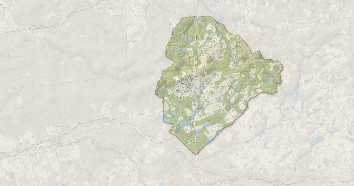 Portrait cartographique de Dhuizon : relief, eau, forêts, bâti et voies, calculés à partir des données de l'IGN