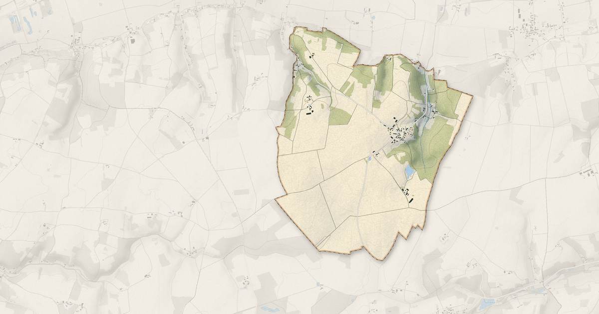 Portrait cartographique de Les Essarts : relief, eau, forêts, bâti et voies, calculés à partir des données de l'IGN
