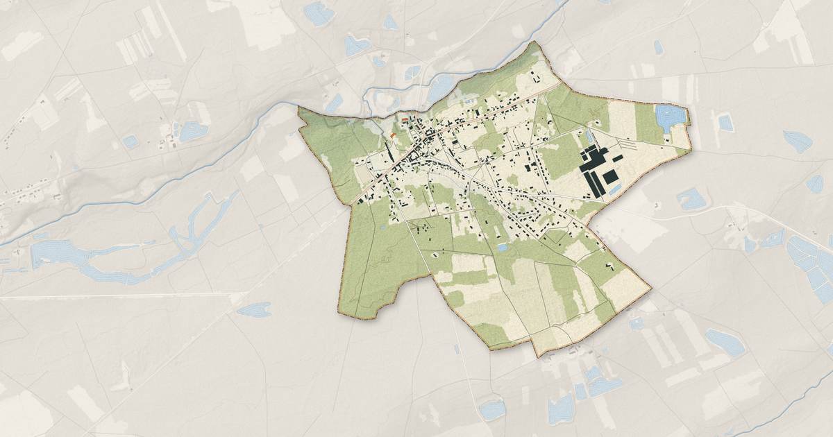 Portrait cartographique de La Ferté-Beauharnais : relief, eau, forêts, bâti et voies, calculés à partir des données de l'IGN