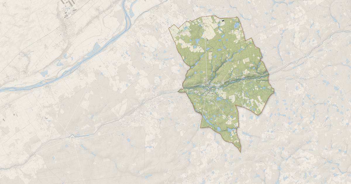 Portrait cartographique de La Ferté-Saint-Cyr : relief, eau, forêts, bâti et voies, calculés à partir des données de l'IGN