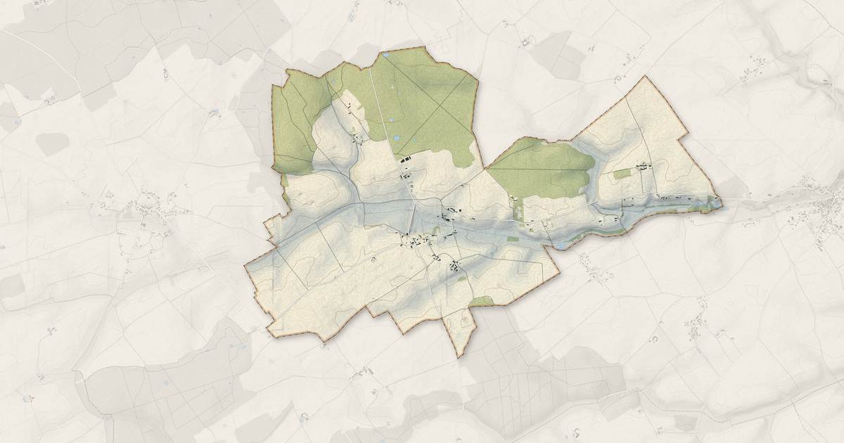 Portrait cartographique de Lancôme : relief, eau, forêts, bâti et voies, calculés à partir des données de l'IGN