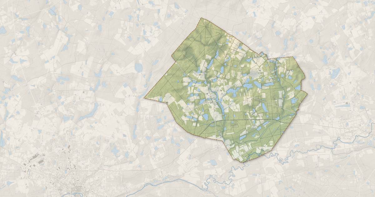 Portrait cartographique de Loreux : relief, eau, forêts, bâti et voies, calculés à partir des données de l'IGN