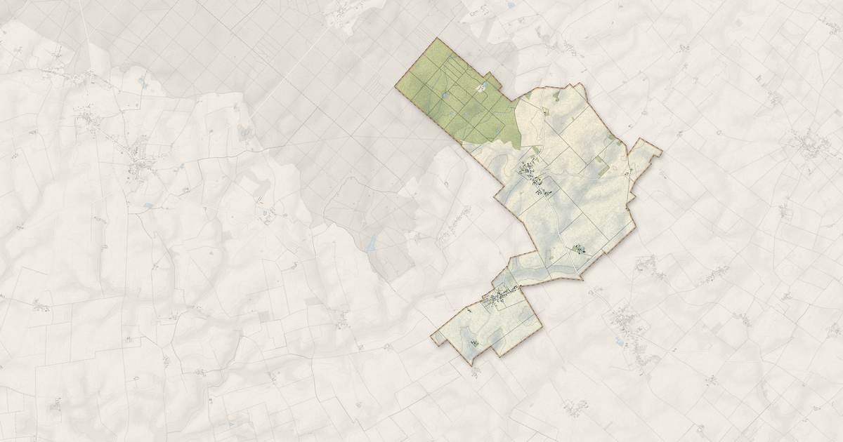 Portrait cartographique de Lorges : relief, eau, forêts, bâti et voies, calculés à partir des données de l'IGN