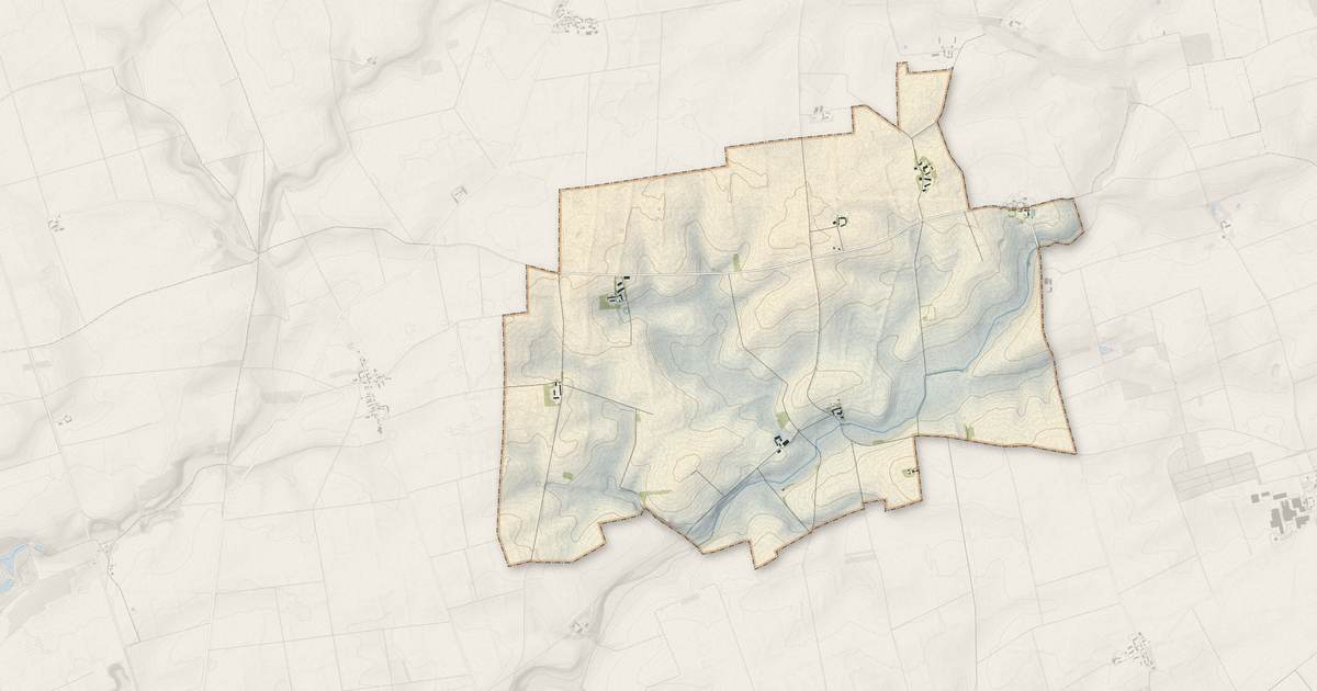 Portrait cartographique de La Madeleine-Villefrouin : relief, eau, forêts, bâti et voies, calculés à partir des données de l'IGN