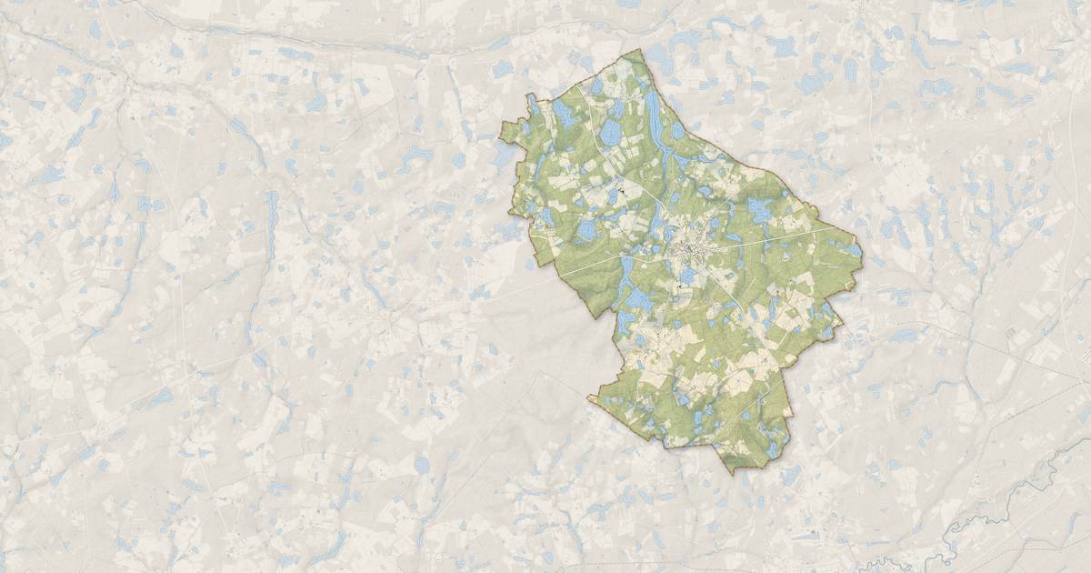 Portrait cartographique de Marcilly-en-Gault : relief, eau, forêts, bâti et voies, calculés à partir des données de l'IGN