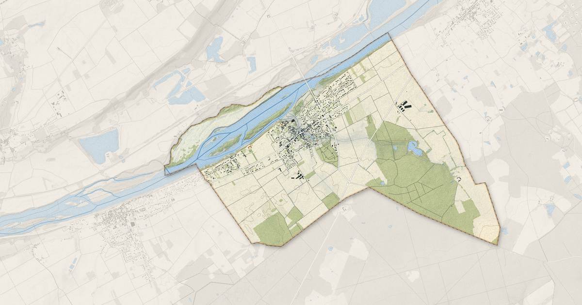 Portrait cartographique de Muides-sur-Loire : relief, eau, forêts, bâti et voies, calculés à partir des données de l'IGN