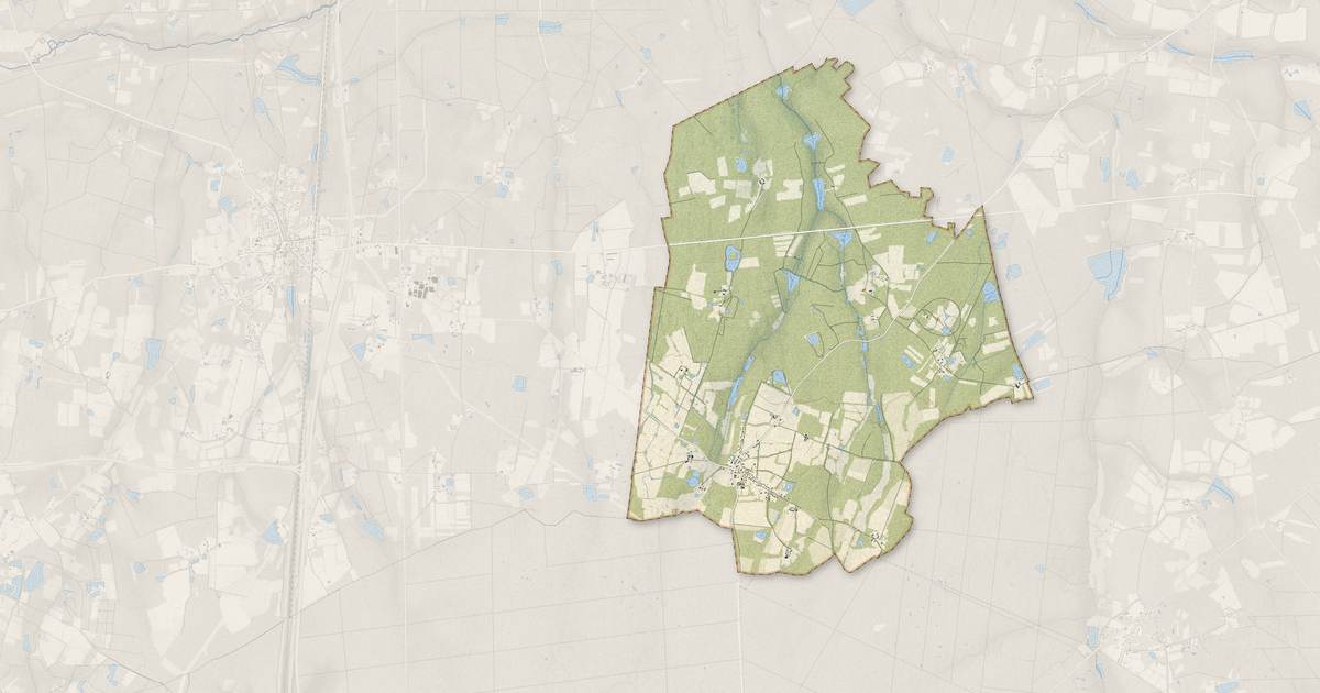 Portrait cartographique de Orçay : relief, eau, forêts, bâti et voies, calculés à partir des données de l'IGN