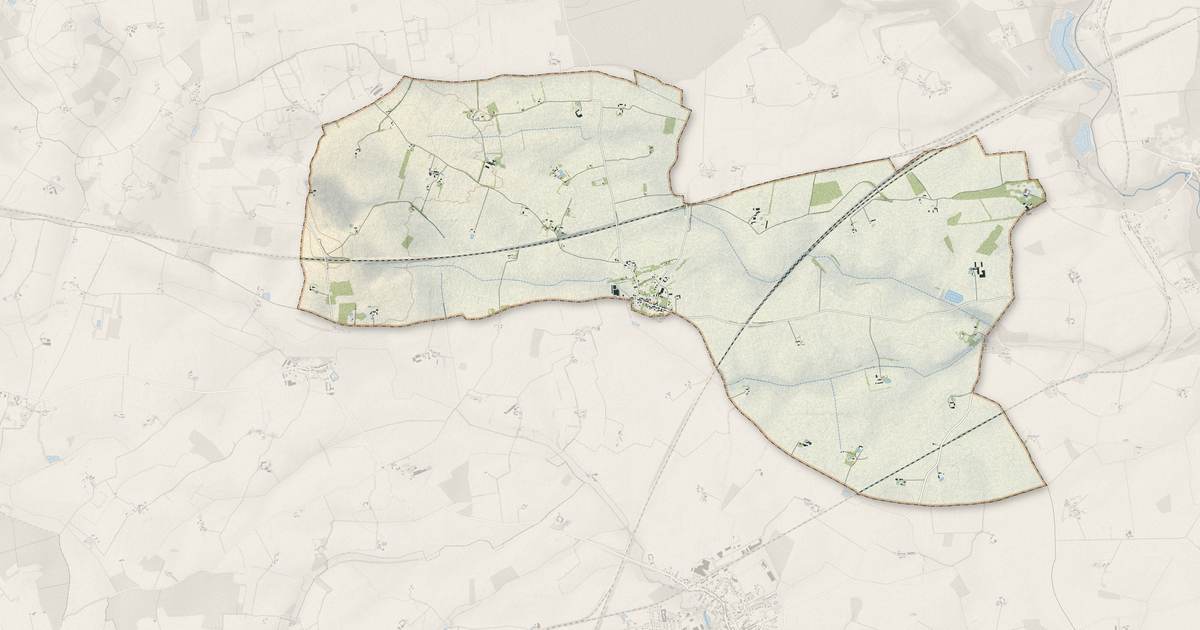 Portrait cartographique de Le Poislay : relief, eau, forêts, bâti et voies, calculés à partir des données de l'IGN