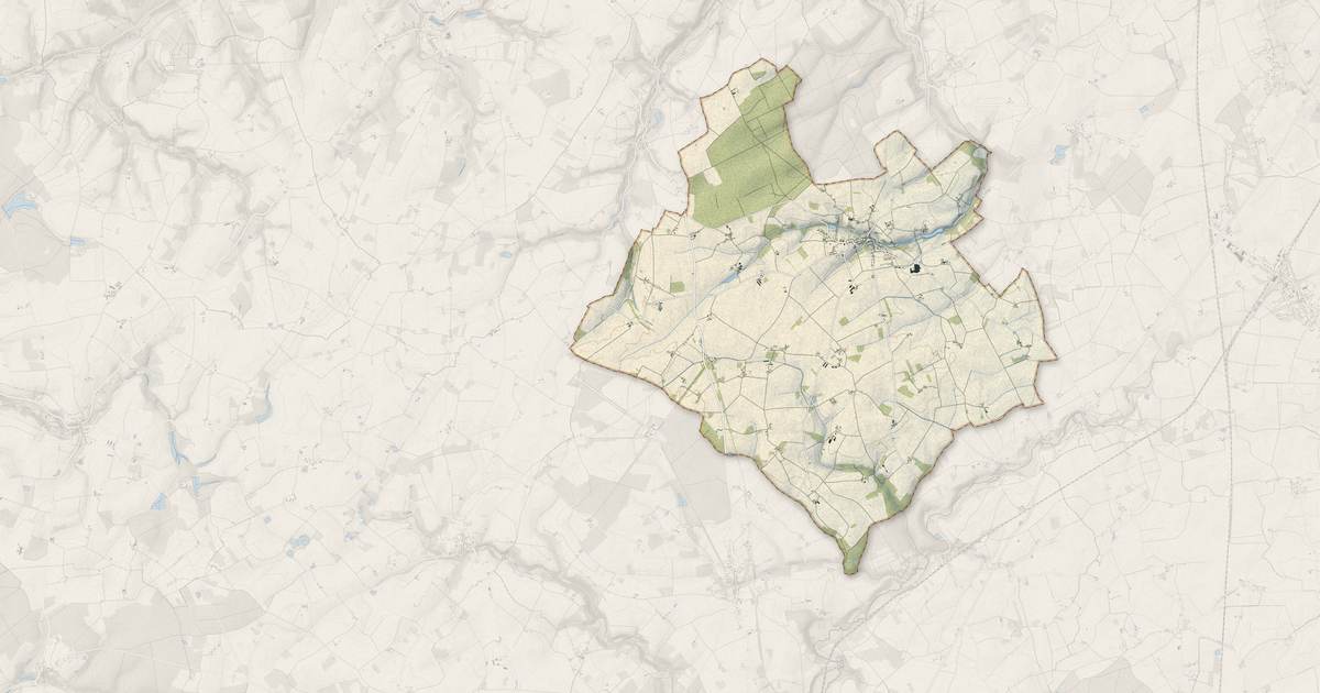 Portrait cartographique de Prunay-Cassereau : relief, eau, forêts, bâti et voies, calculés à partir des données de l'IGN