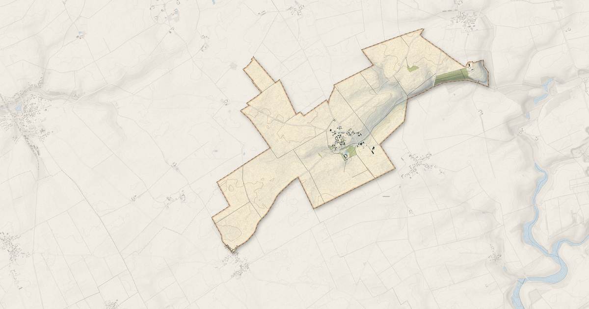 Portrait cartographique de Rhodon : relief, eau, forêts, bâti et voies, calculés à partir des données de l'IGN