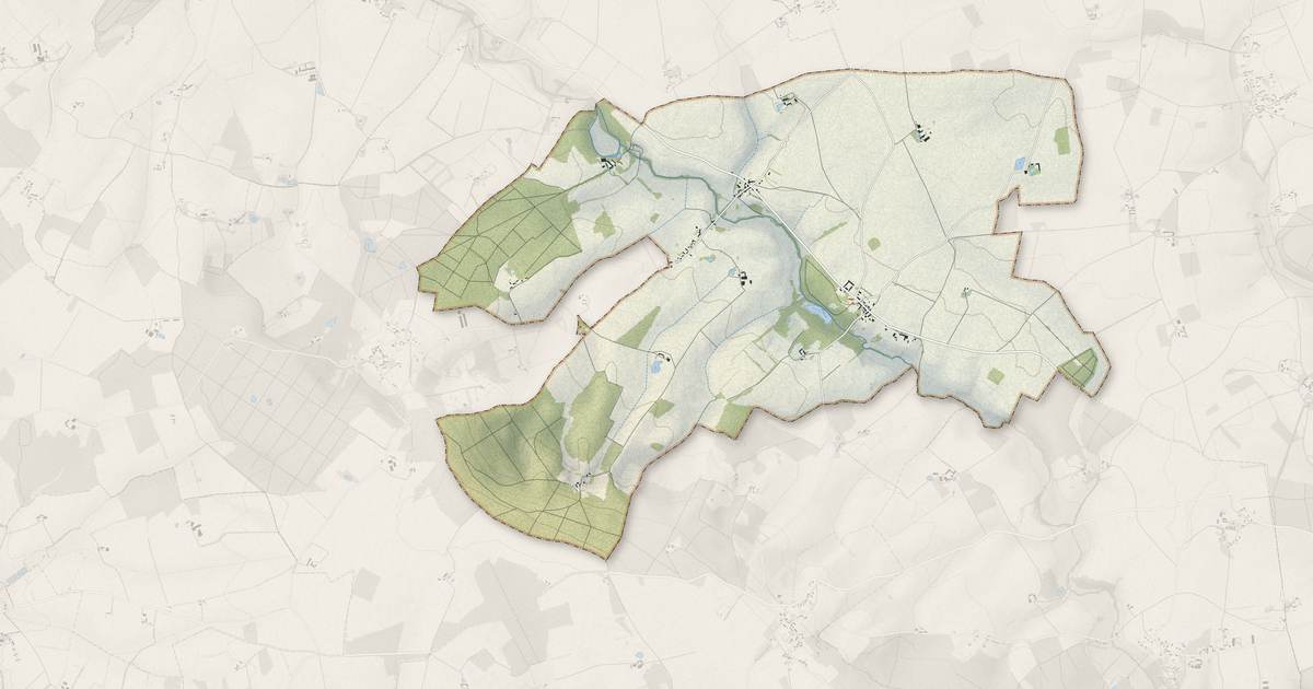 Portrait cartographique de Ruan-sur-Egvonne : relief, eau, forêts, bâti et voies, calculés à partir des données de l'IGN