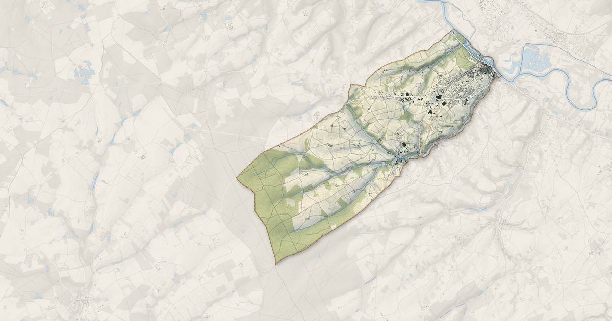 Portrait cartographique de Saint-Aignan : relief, eau, forêts, bâti et voies, calculés à partir des données de l'IGN