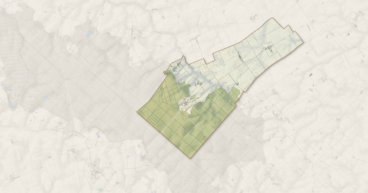 Portrait cartographique de Saint-Laurent-des-Bois : relief, eau, forêts, bâti et voies, calculés à partir des données de l'IGN