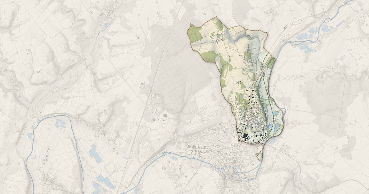 Portrait cartographique de Saint-Ouen : relief, eau, forêts, bâti et voies, calculés à partir des données de l'IGN