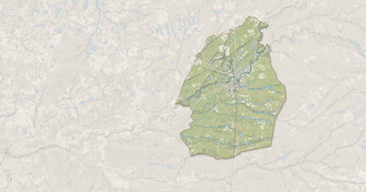 Portrait cartographique de Salbris : relief, eau, forêts, bâti et voies, calculés à partir des données de l'IGN