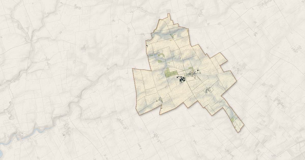 Portrait cartographique de Talcy : relief, eau, forêts, bâti et voies, calculés à partir des données de l'IGN