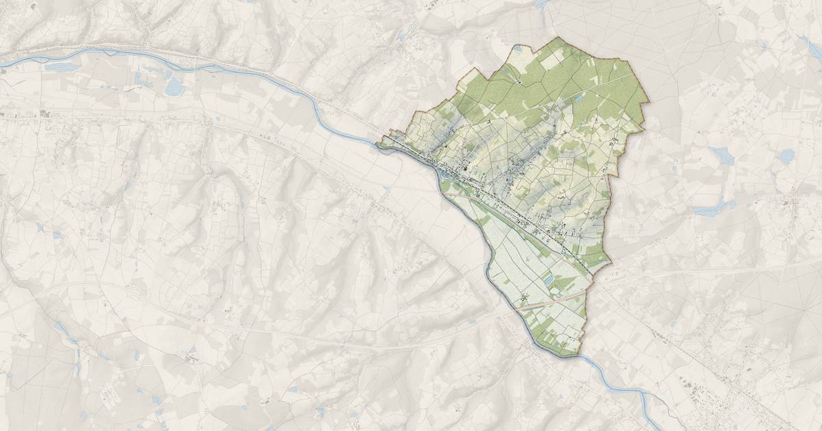Portrait cartographique de Thésée : relief, eau, forêts, bâti et voies, calculés à partir des données de l'IGN