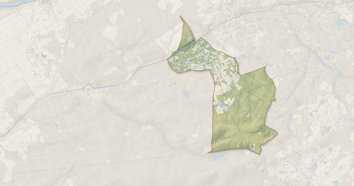 Portrait cartographique de Thoury : relief, eau, forêts, bâti et voies, calculés à partir des données de l'IGN