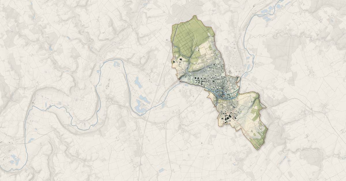 Portrait cartographique de Vendôme : relief, eau, forêts, bâti et voies, calculés à partir des données de l'IGN