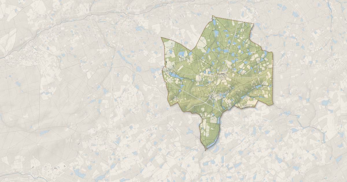 Portrait cartographique de Villeny : relief, eau, forêts, bâti et voies, calculés à partir des données de l'IGN