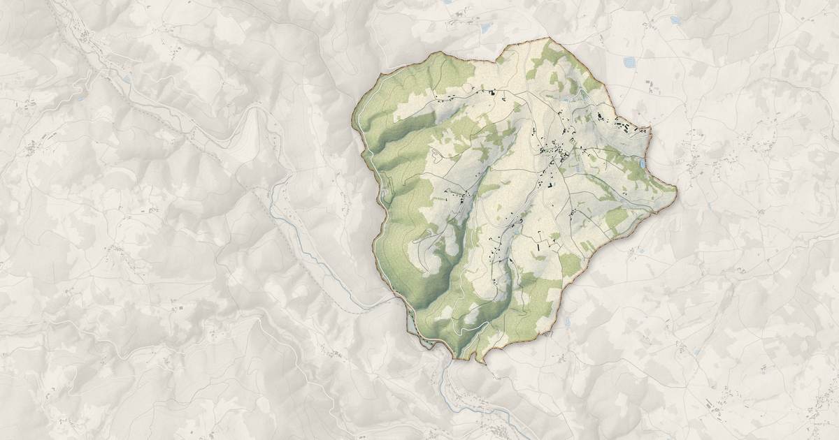 Portrait cartographique de Ailleux : relief, eau, forêts, bâti et voies, calculés à partir des données de l'IGN