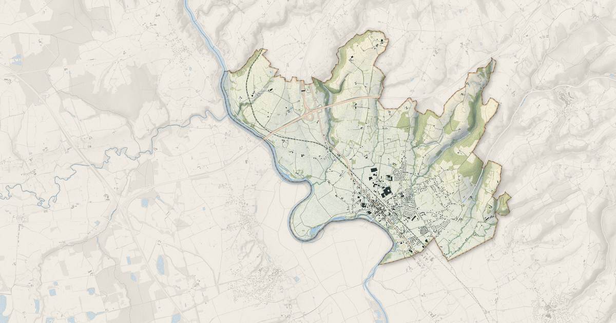 Portrait cartographique de Balbigny : relief, eau, forêts, bâti et voies, calculés à partir des données de l'IGN