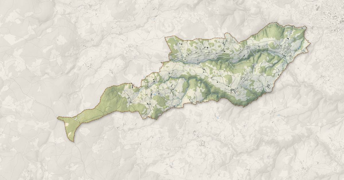 Portrait cartographique de Bard : relief, eau, forêts, bâti et voies, calculés à partir des données de l'IGN