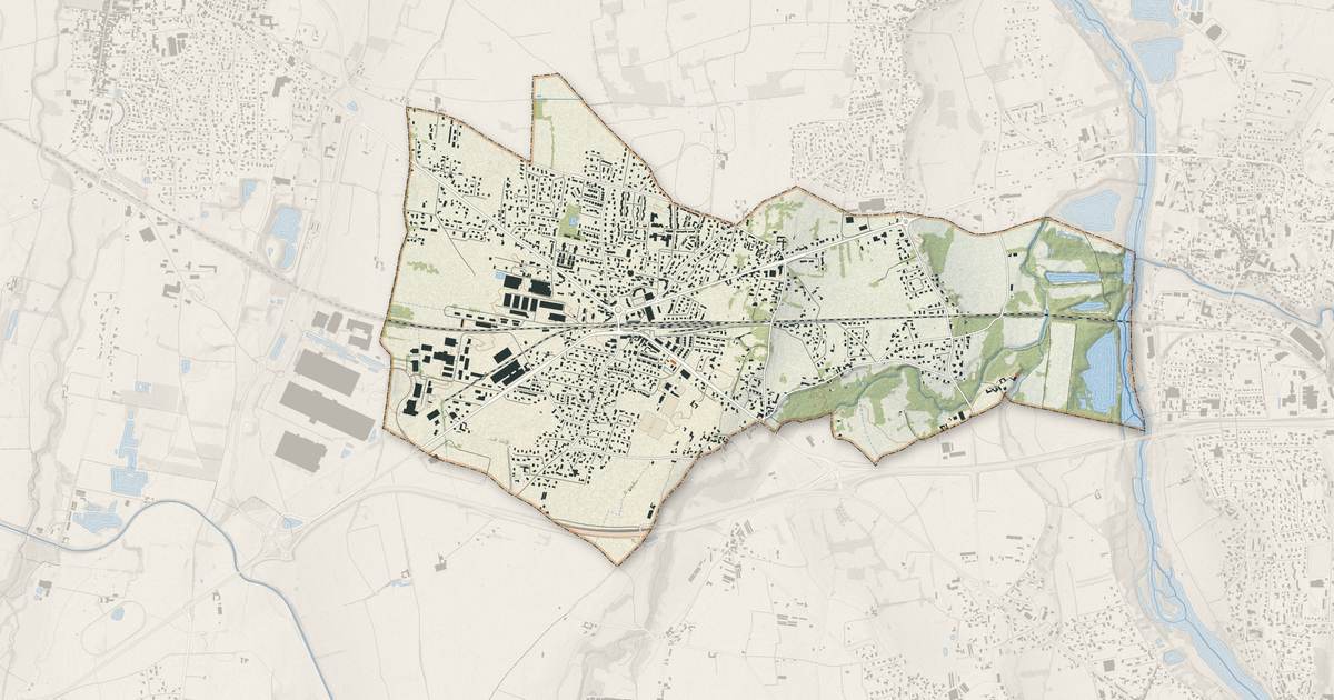 Portrait cartographique de Bonson : relief, eau, forêts, bâti et voies, calculés à partir des données de l'IGN