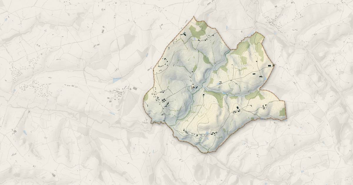 Portrait cartographique de Boyer : relief, eau, forêts, bâti et voies, calculés à partir des données de l'IGN