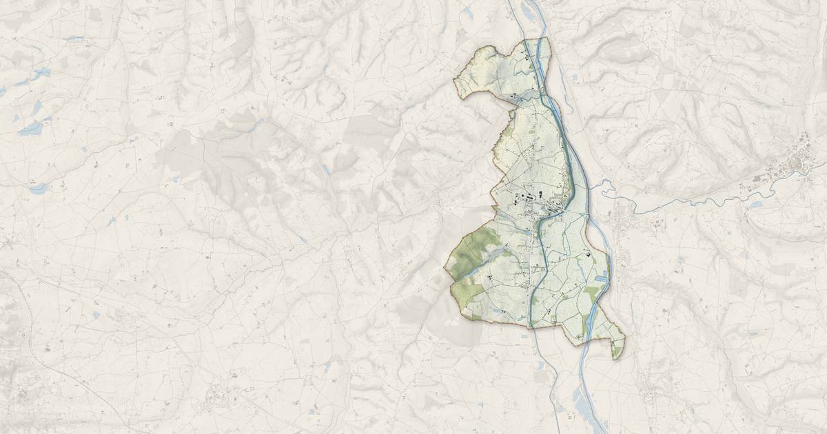 Portrait cartographique de Briennon : relief, eau, forêts, bâti et voies, calculés à partir des données de l'IGN