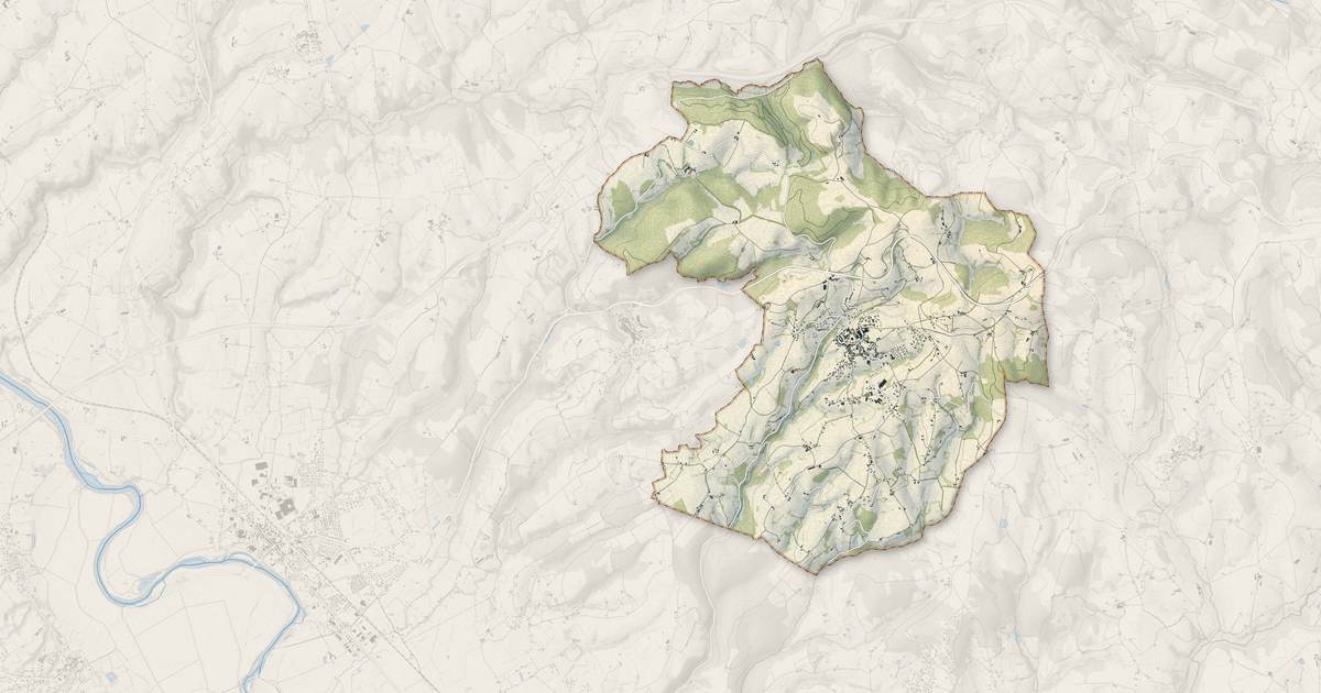 Portrait cartographique de Bussières : relief, eau, forêts, bâti et voies, calculés à partir des données de l'IGN