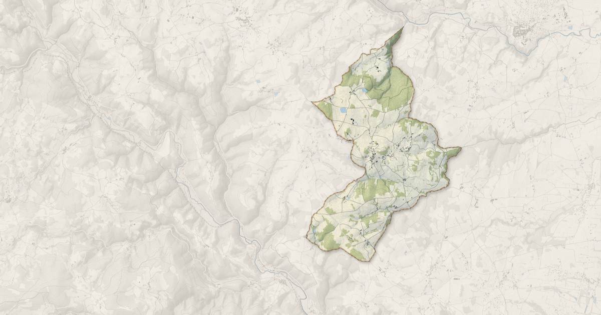Portrait cartographique de Cezay : relief, eau, forêts, bâti et voies, calculés à partir des données de l'IGN