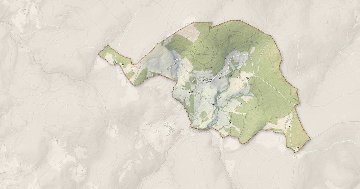 Portrait cartographique de La Chamba : relief, eau, forêts, bâti et voies, calculés à partir des données de l'IGN
