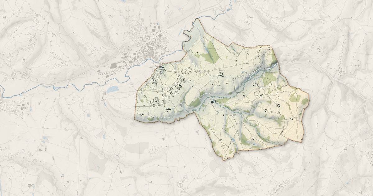 Portrait cartographique de Chandon : relief, eau, forêts, bâti et voies, calculés à partir des données de l'IGN