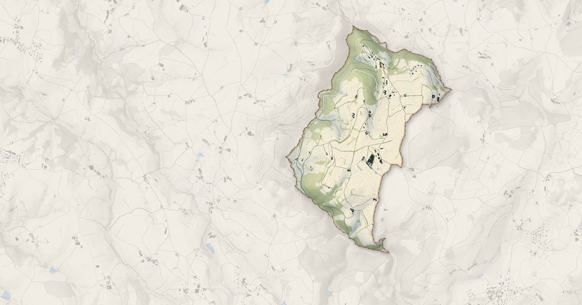Portrait cartographique de Châtelus : relief, eau, forêts, bâti et voies, calculés à partir des données de l'IGN