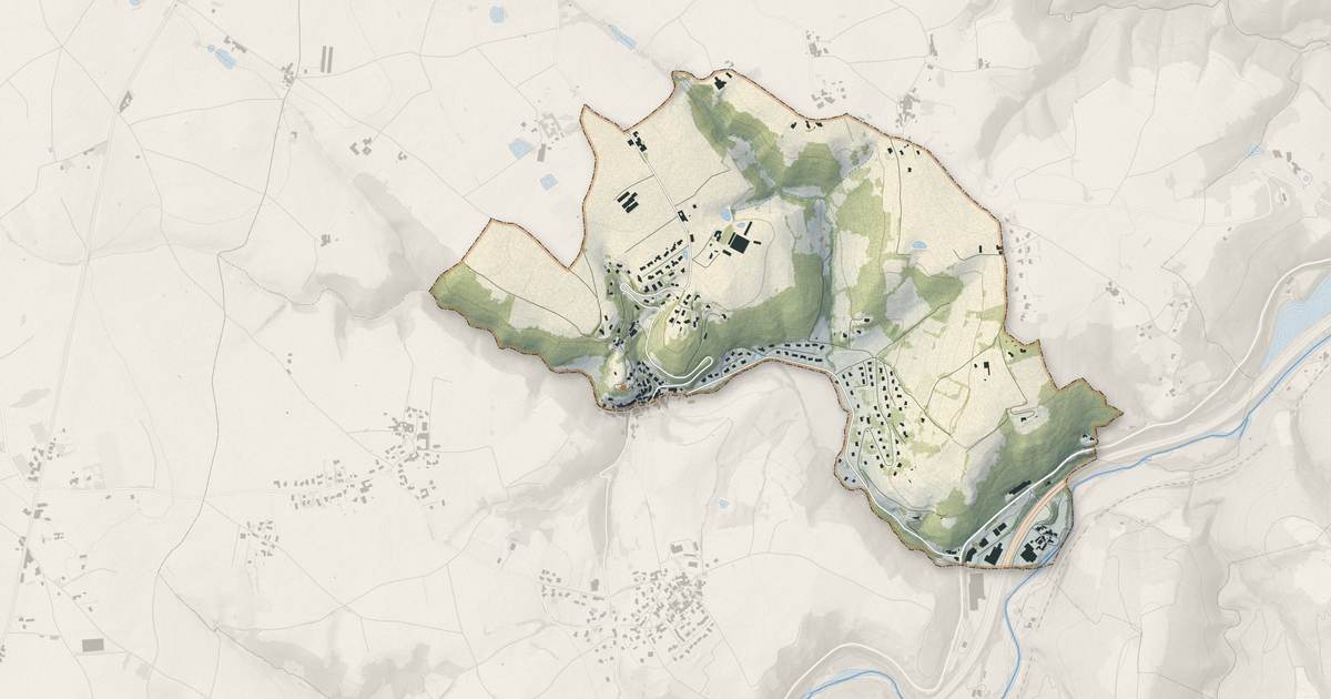 Portrait cartographique de Dargoire : relief, eau, forêts, bâti et voies, calculés à partir des données de l'IGN