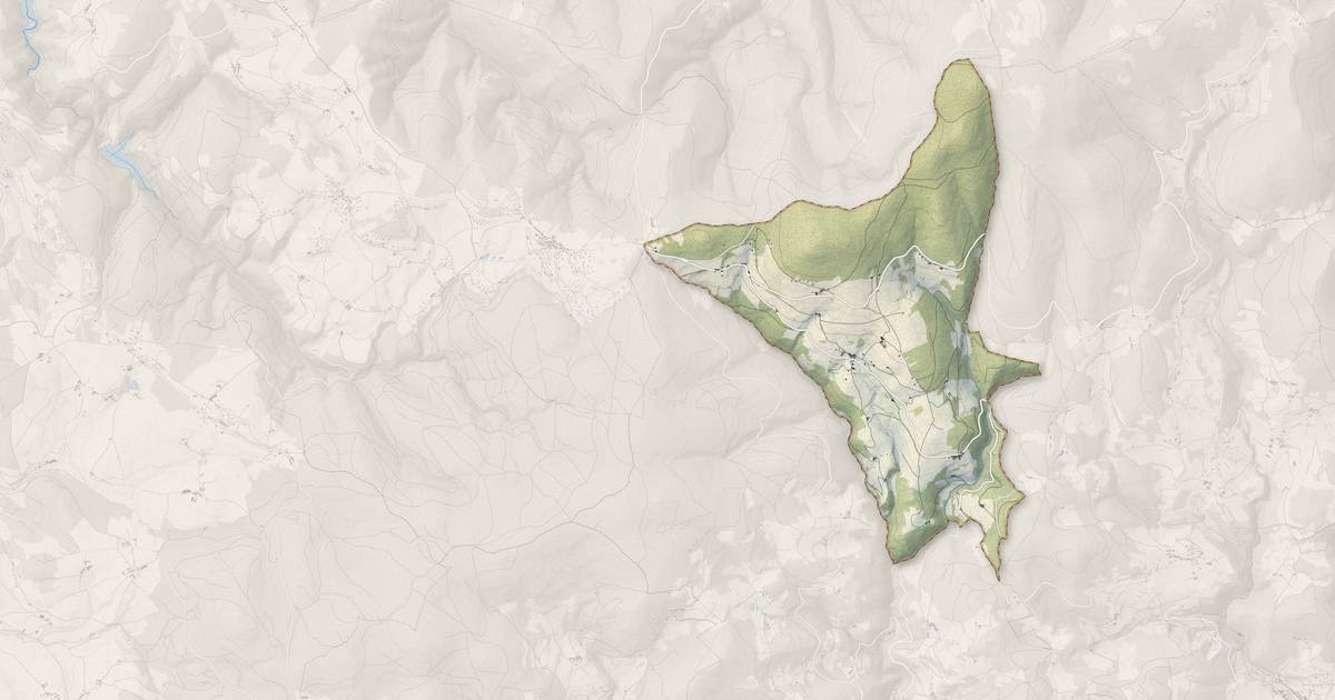 Portrait cartographique de Graix : relief, eau, forêts, bâti et voies, calculés à partir des données de l'IGN